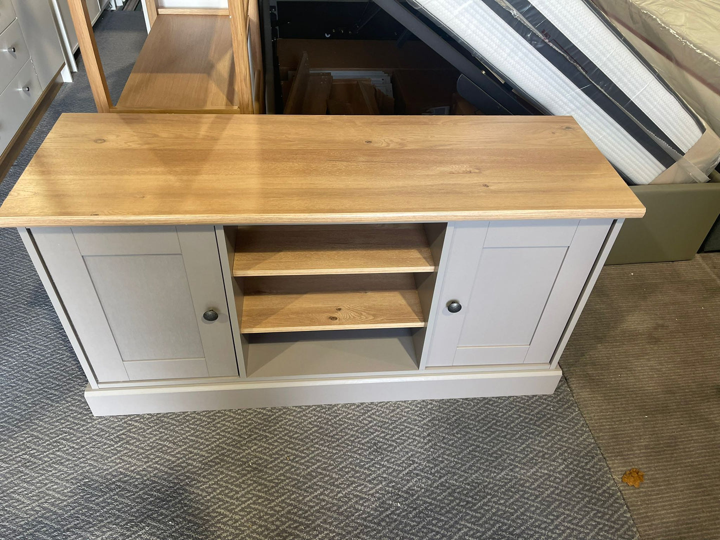 Assembled Winchester 2 Door Sideboard and TV Unit - Grey